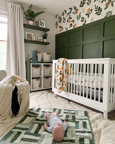 🍊clementine cutie 🍊• #babyletto Scoot crib • 📷: nursery designed by mama  @courtneylawrences… | Baby nursery inspiration, Nursery room design, Small  space nursery