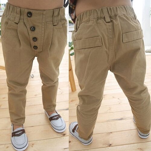 Kids Children Baby Boys Pants Retro Khaki Casual Straight Trousers 2 7Y  New|  | - AliExpress