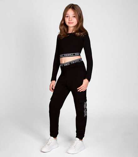 pineapple-girls-black-tape-cargo-joggers