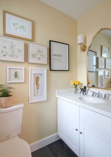 Happy Yellow Powder Room_ Before & After _ Best Yellow Paint