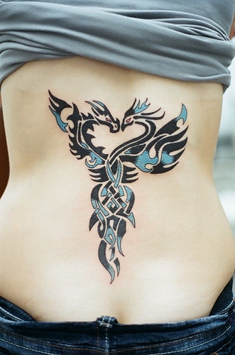 Intertwined Dragon_and_Phoenix_tattoo
