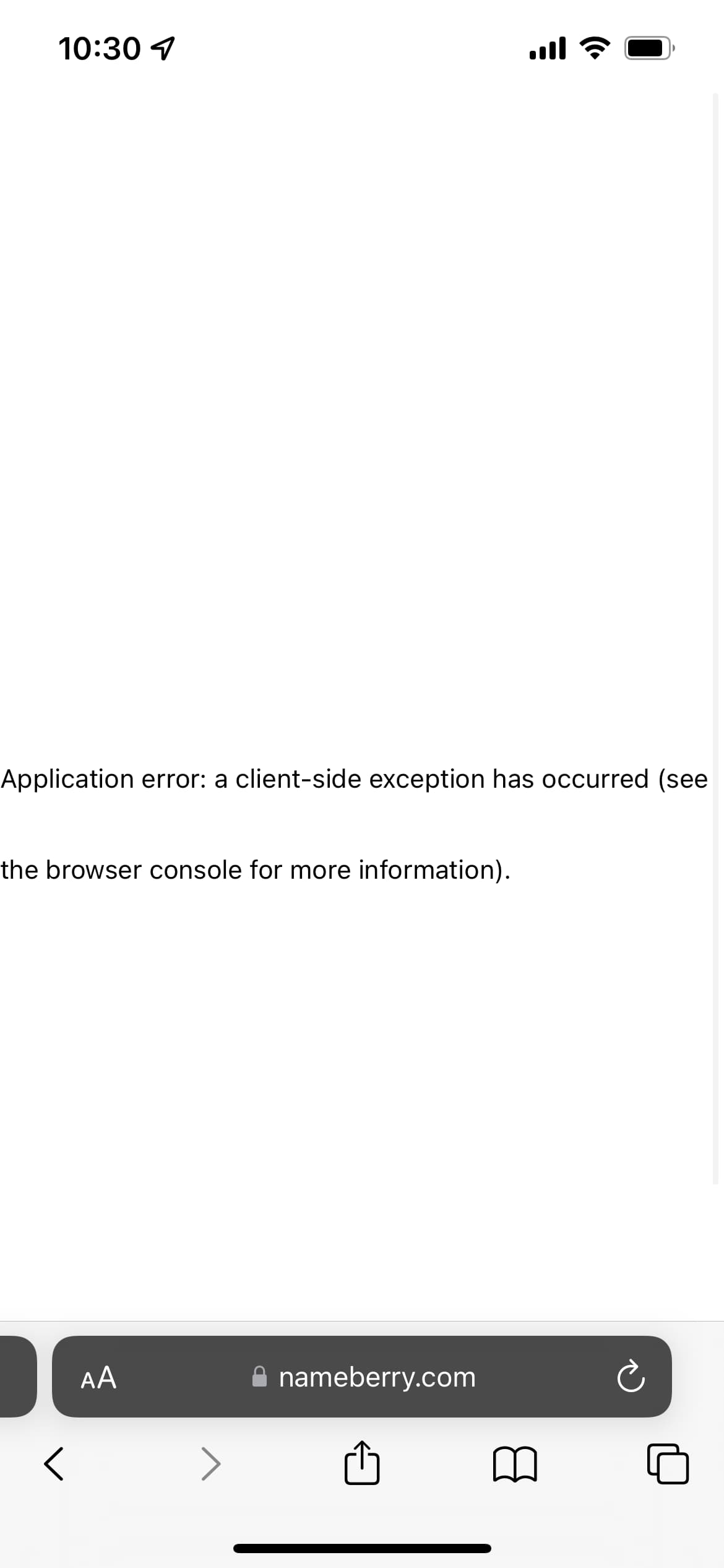 Application error: a client-side exception has occurred