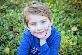 Face of Smiling Happy Boy Outside Stock Image - Image of blonde, happiness: 129964229